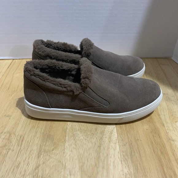 Blondo Shoes - Blondo Gia Waterproof Dark Taupe Suede 6M Slip on Sneaker